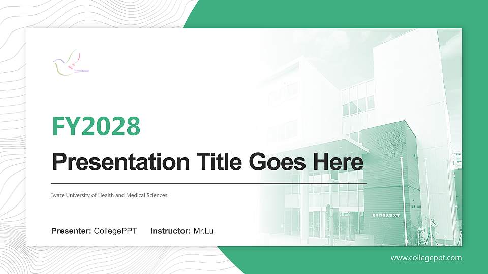Iwate University of Health and Medical Sciences Academic Presentation/Research Findings Report PPT Template16:9 ratio PPT effect preview image