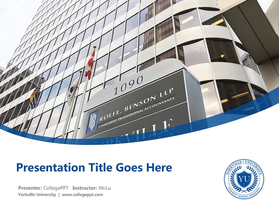 Yorkville University Course/Courseware Creation PPT Template4:3 ratio PPT effect preview image5