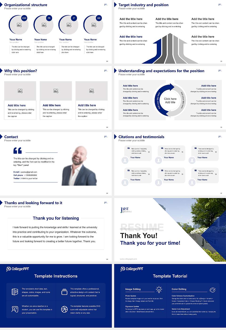 Japan Advanced Institute of Science And Technology Resume PPT Template16:9 ratio PPT effect preview image4