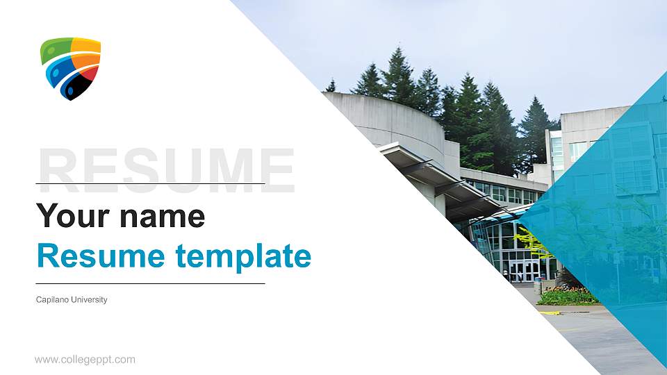 Capilano University Resume PPT Template16:9 ratio PPT effect preview image