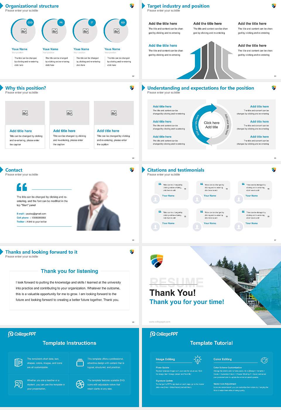Capilano University Resume PPT Template16:9 ratio PPT effect preview image4