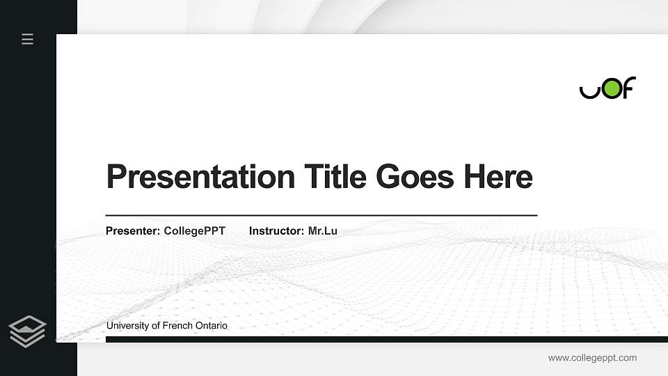 University of French Ontario Thesis Proposal/Graduation Defense PPT Template16:9 ratio PPT effect preview image