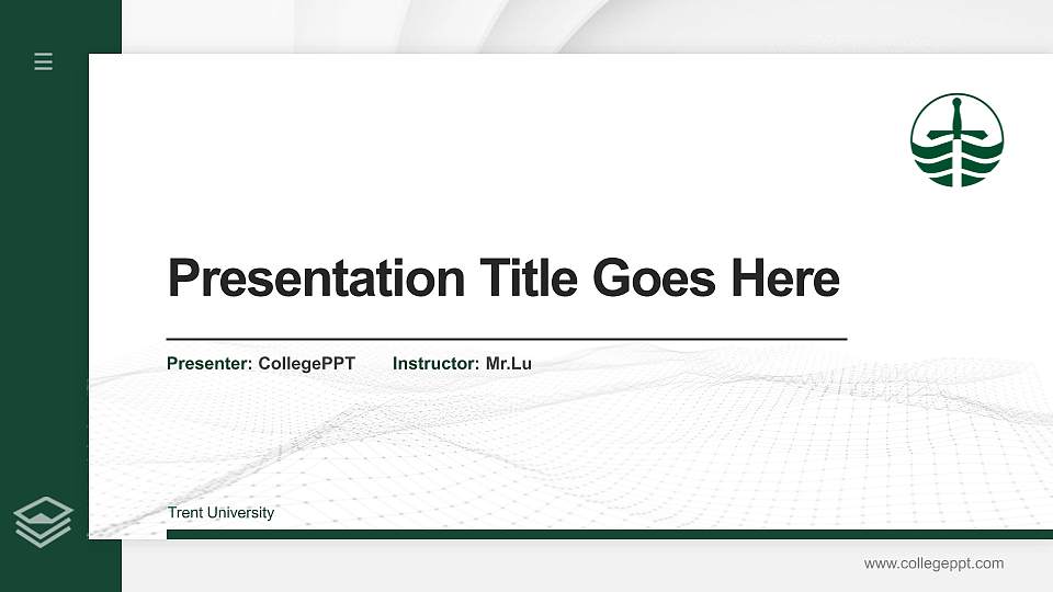 Trent University Thesis Proposal/Graduation Defense PPT Template16:9 ratio PPT effect preview image