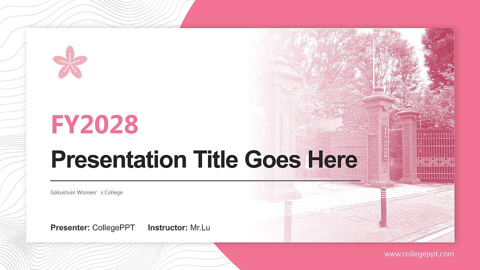 Gakushuin Women’s College Academic Presentation/Research Findings Report PPT Template16:9 ratio PPT effect preview image