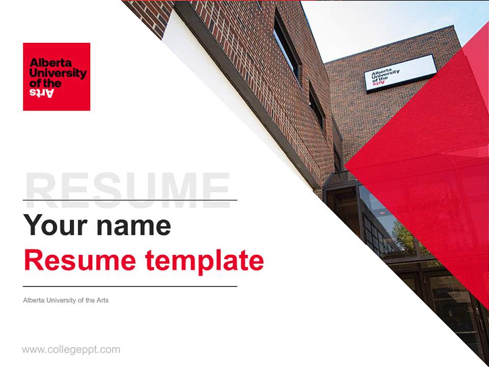 Alberta University of the Arts Resume PPT Template4:3 ratio PPT effect preview image5