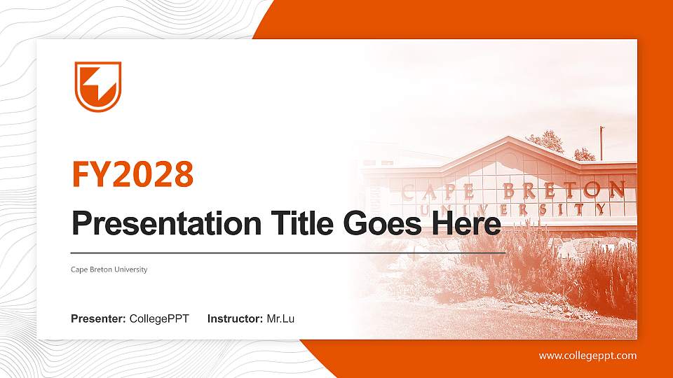 Cape Breton University Academic Presentation/Research Findings Report PPT Template16:9 ratio PPT effect preview image