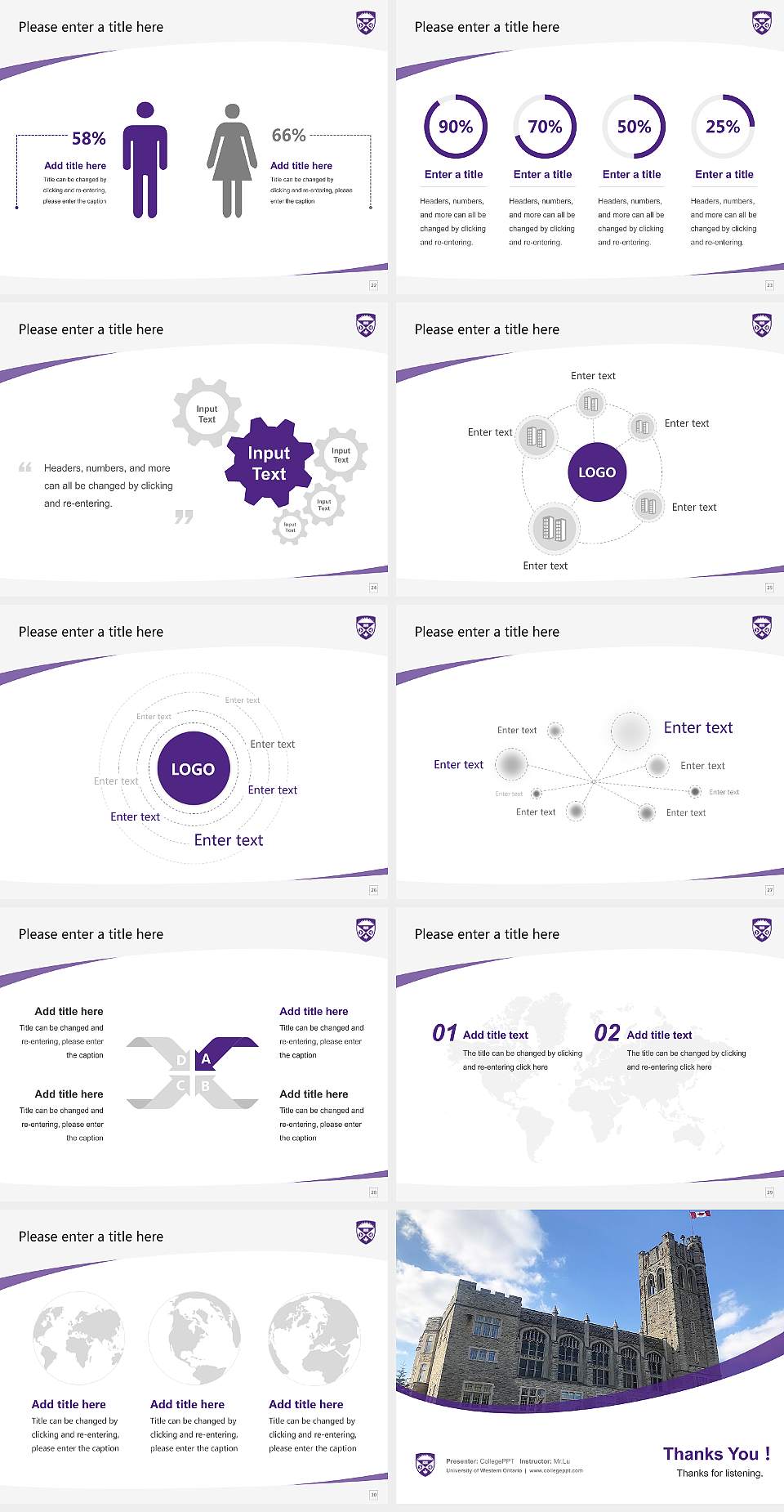 University of Western Ontario Course/Courseware Creation PPT Template4:3 ratio PPT effect preview image4