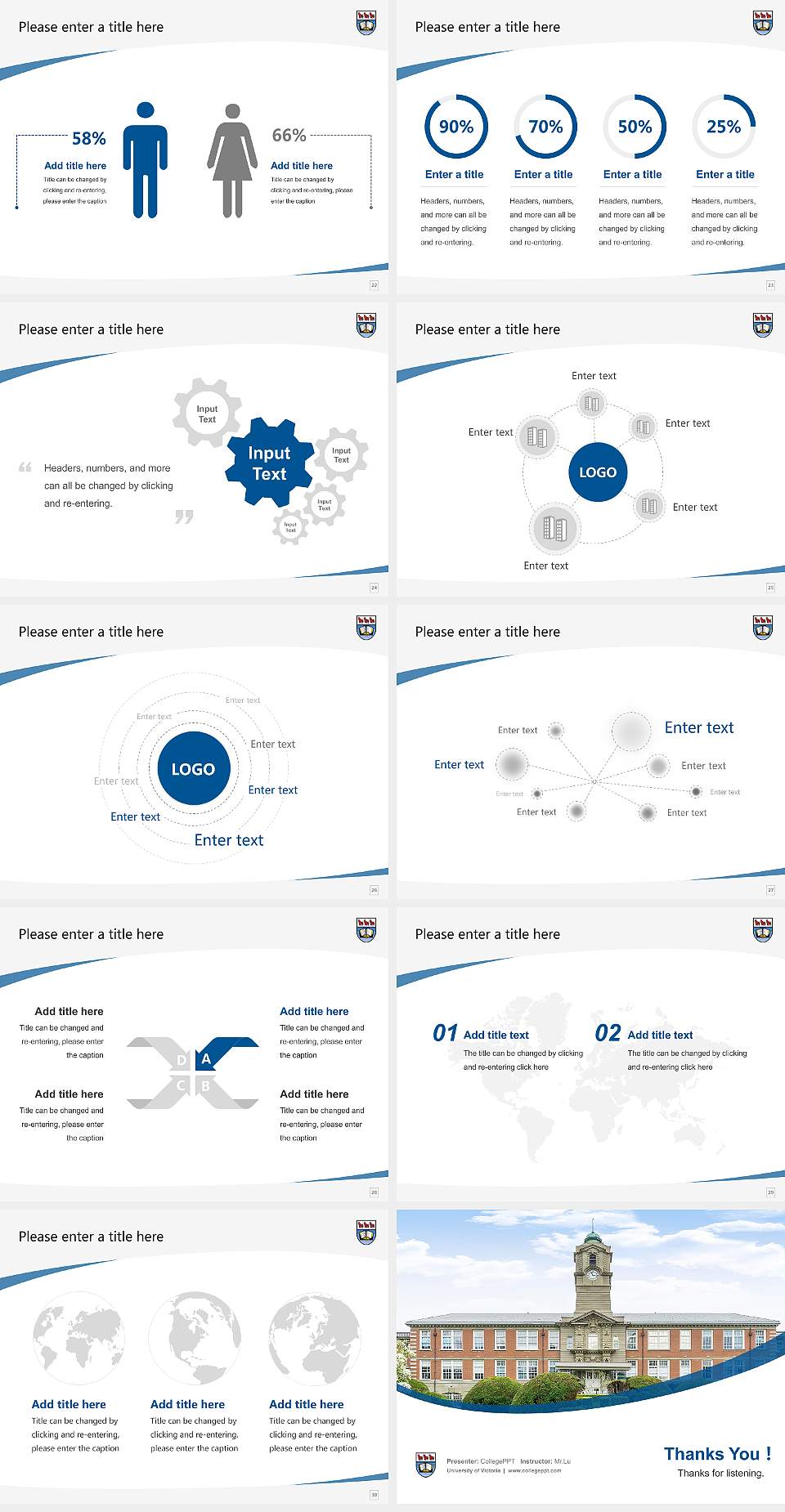 University of Victoria Course/Courseware Creation PPT Template4:3 ratio PPT effect preview image4
