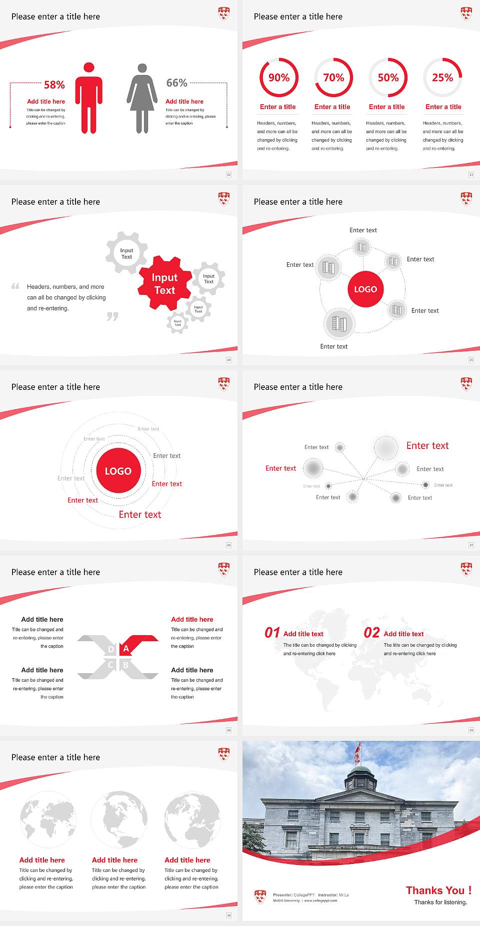 McGill University Course/Courseware Creation PPT Template4:3 ratio PPT effect preview image4