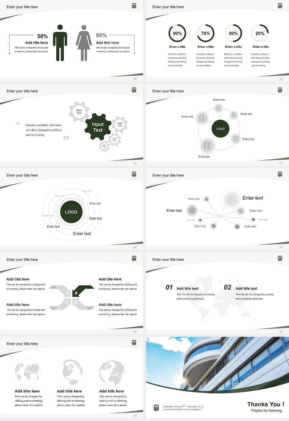 Japan College of Social Work Course/Courseware Creation PPT Template16:9 ratio PPT effect preview image4