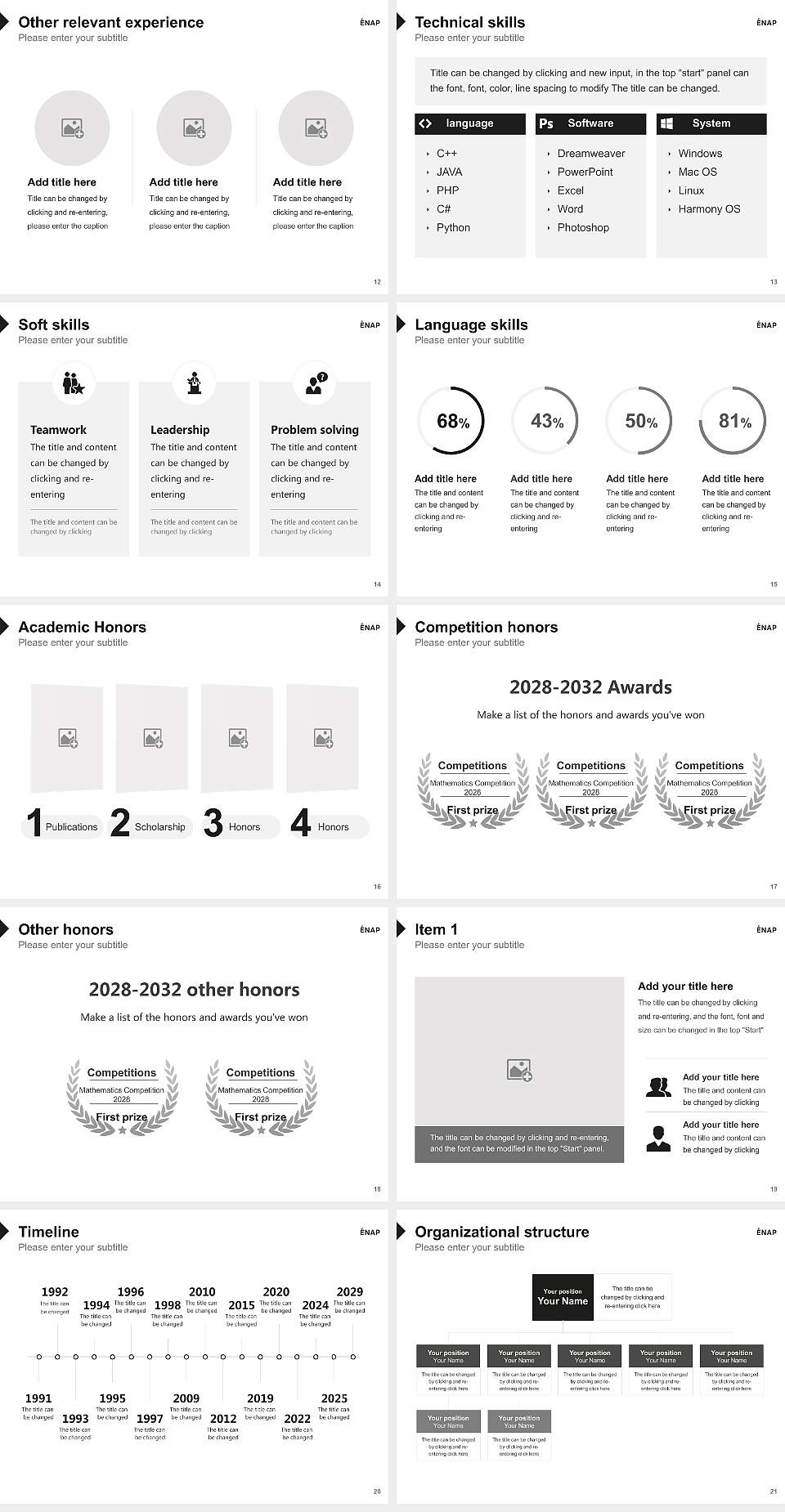 National School of Public Administration Resume PPT Template4:3 ratio PPT effect preview image3