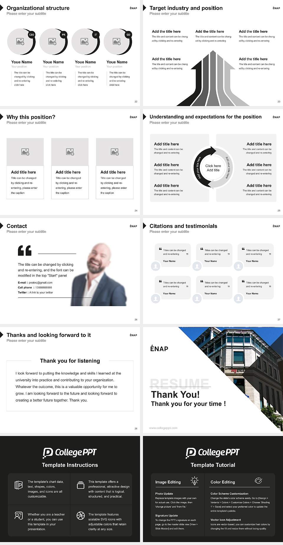 National School of Public Administration Resume PPT Template4:3 ratio PPT effect preview image4