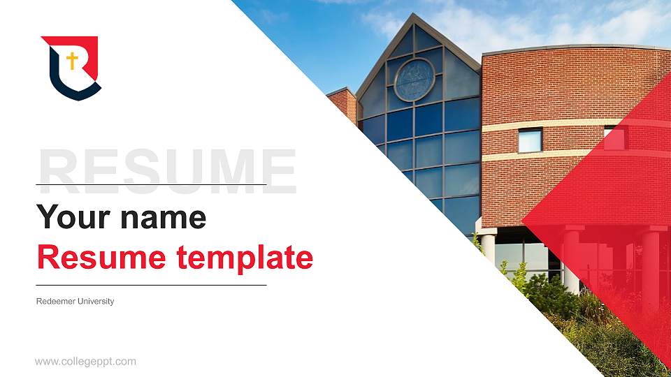 Redeemer University Resume PPT Template16:9 ratio PPT effect preview image
