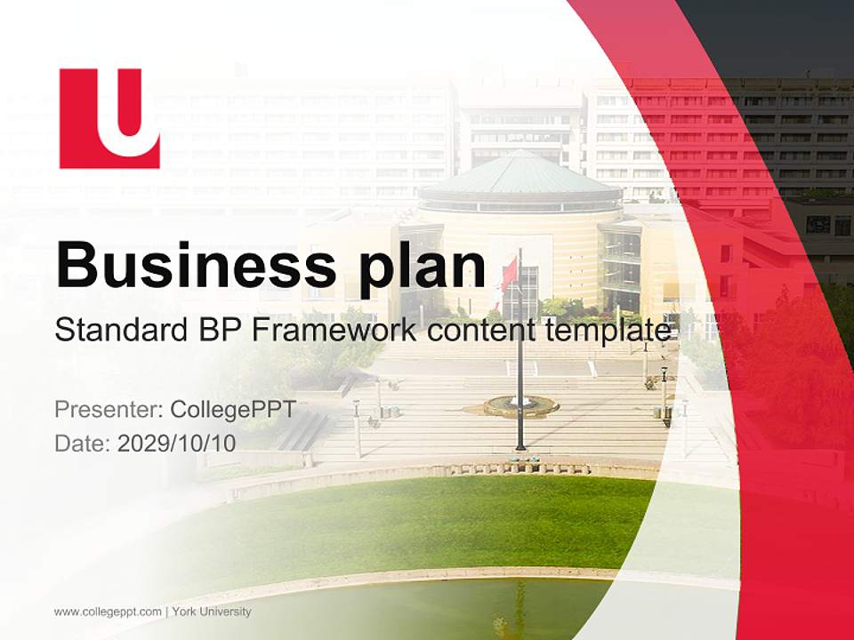 York University Competition/Entrepreneurship Contest PPT Template4:3 ratio PPT effect preview image9