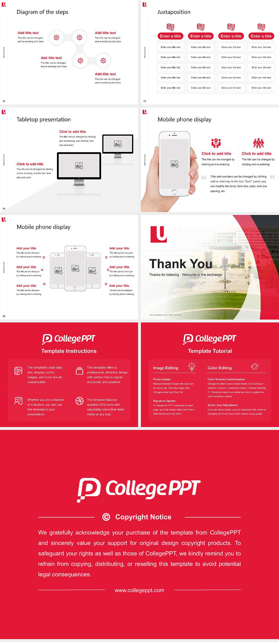 York University Competition/Entrepreneurship Contest PPT Template4:3 ratio PPT effect preview image9
