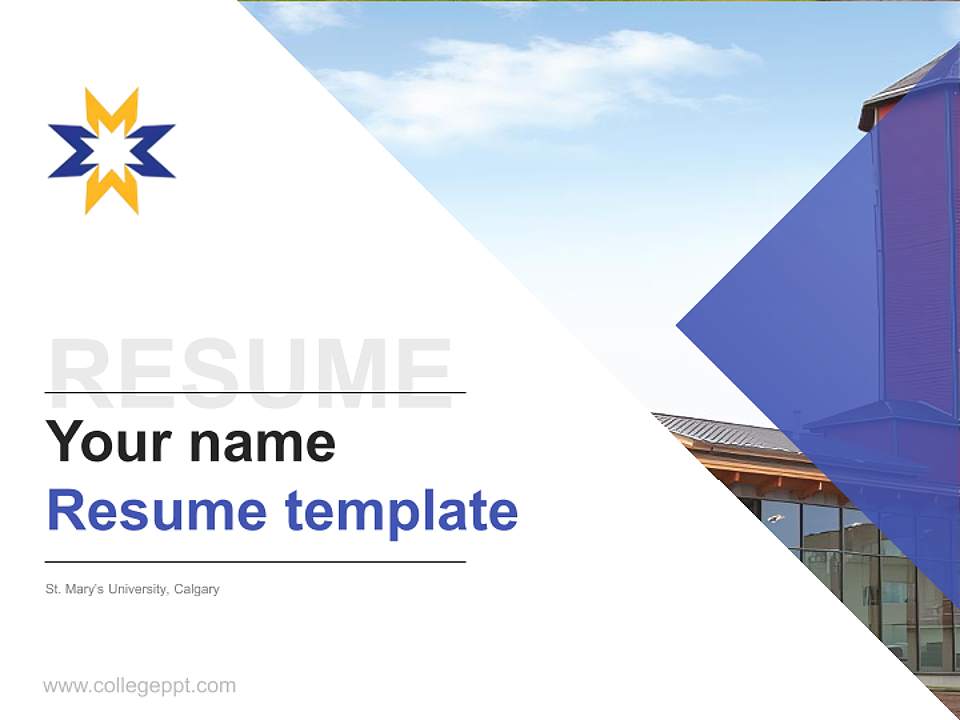 St. Mary’s University, Calgary Resume PPT Template4:3 ratio PPT effect preview image5
