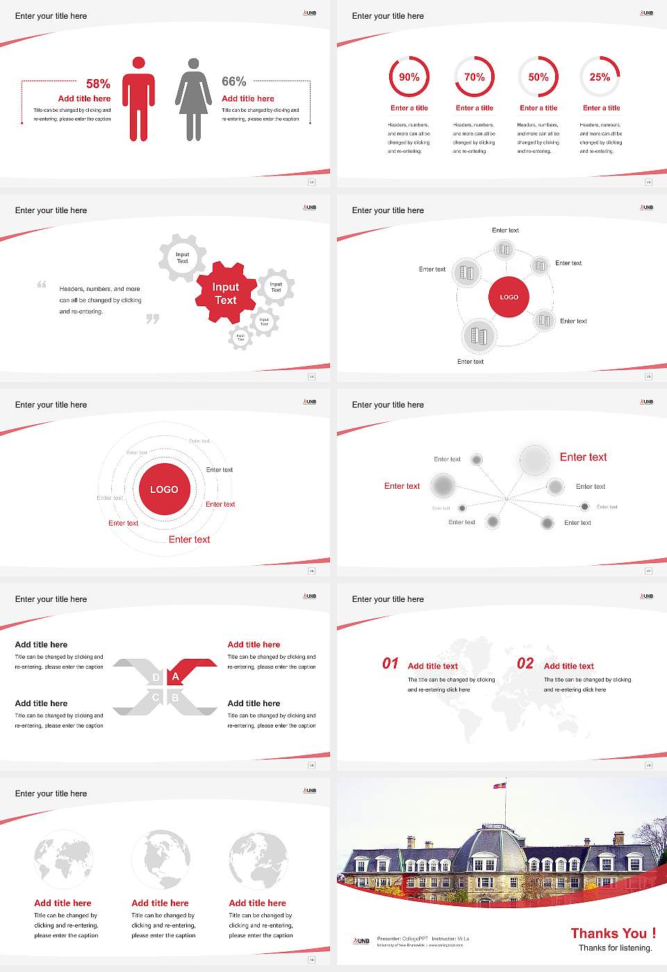 University of New Brunswick Course/Courseware Creation PPT Template16:9 ratio PPT effect preview image4