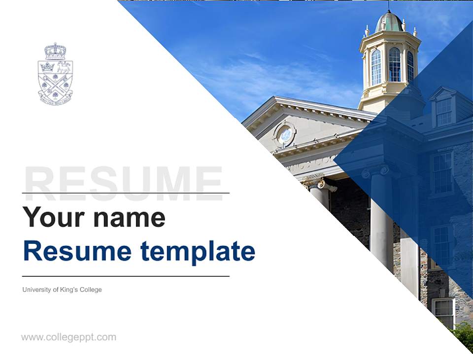 University of King’s College Resume PPT Template4:3 ratio PPT effect preview image5