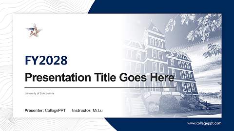 University of Sainte-Anne Academic Presentation/Research Findings Report PPT Template