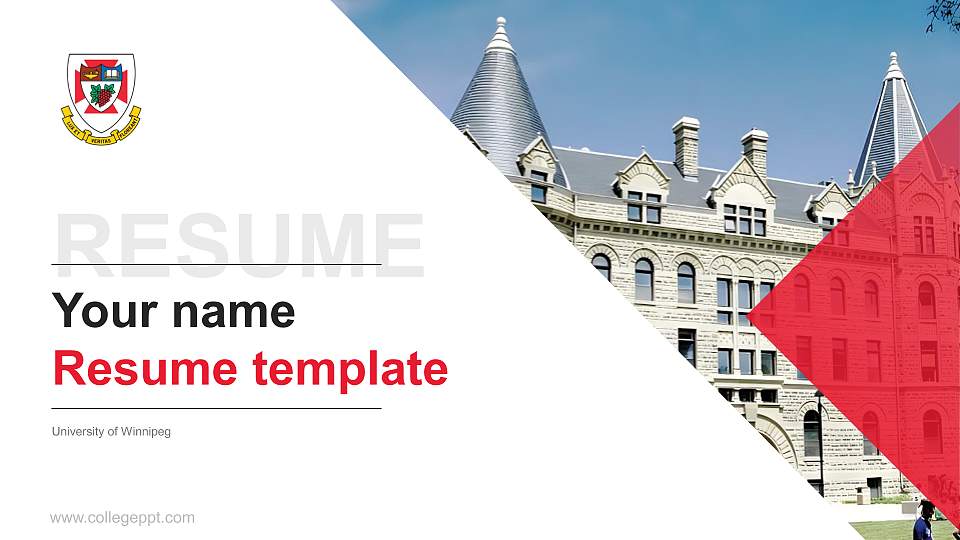 University of Winnipeg Resume PPT Template16:9 ratio PPT effect preview image