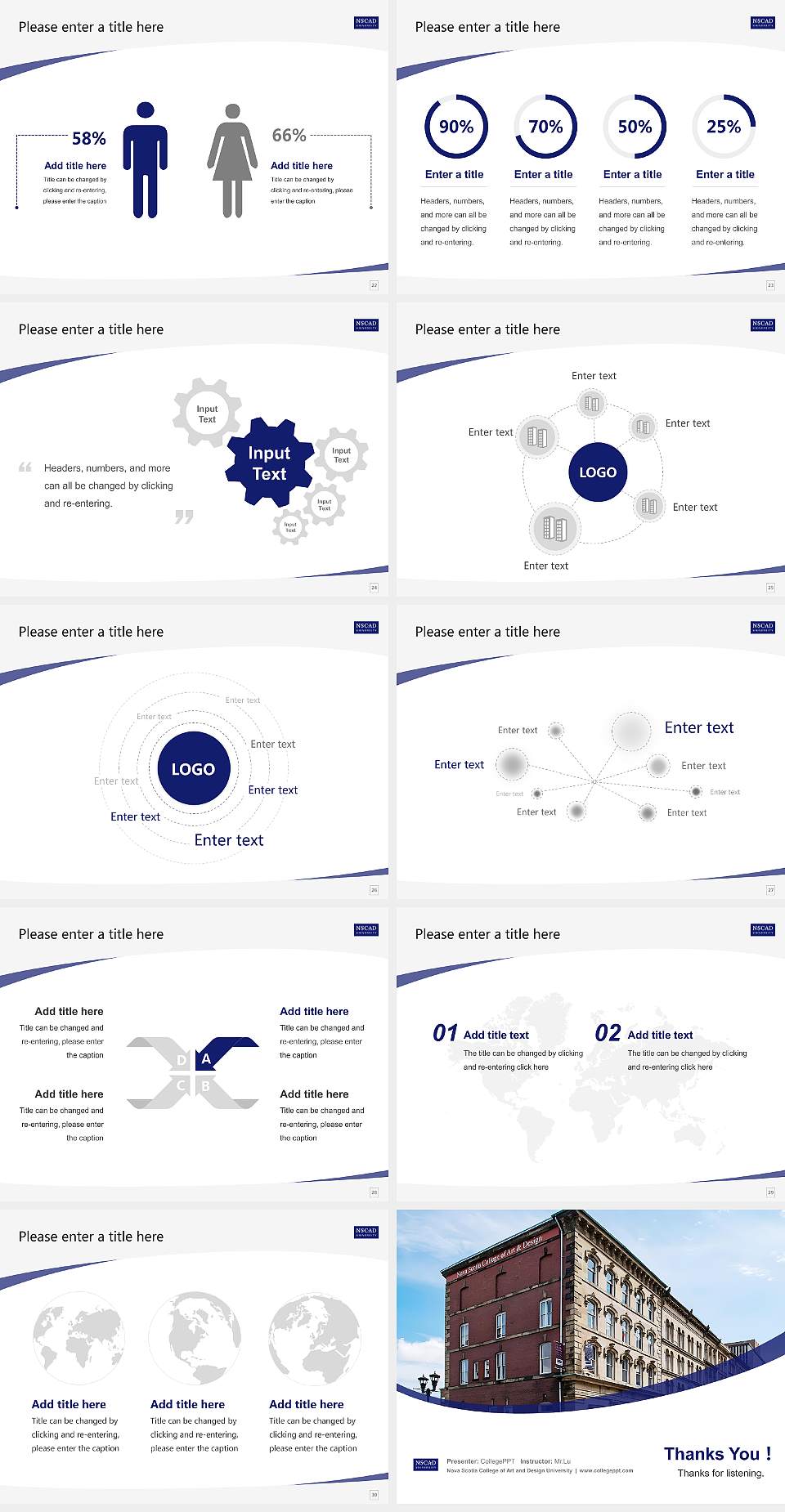 Nova Scotia College of Art and Design University Course/Courseware Creation PPT Template4:3 ratio PPT effect preview image4