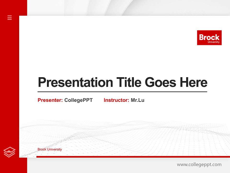 Brock University Thesis Proposal/Graduation Defense PPT Template4:3 ratio PPT effect preview image5