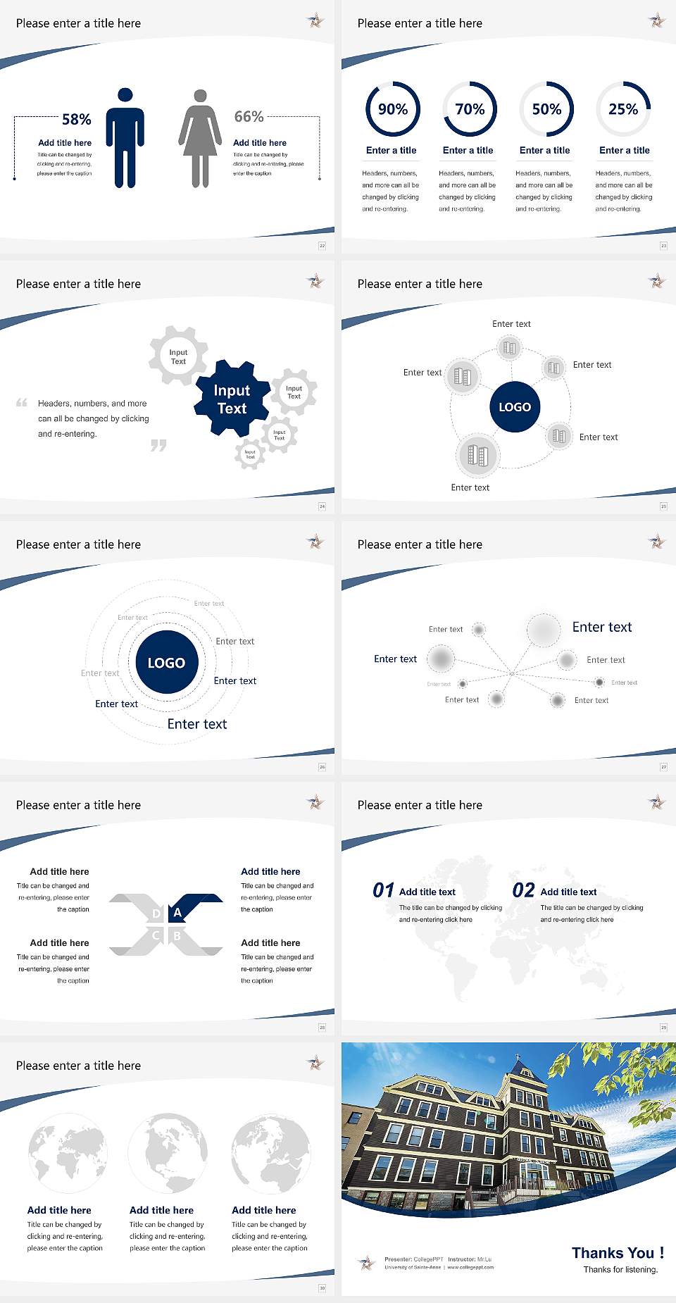 University of Sainte-Anne Course/Courseware Creation PPT Template4:3 ratio PPT effect preview image4