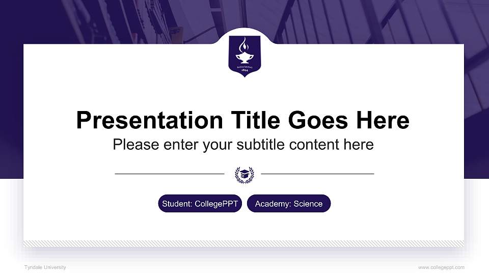 Tyndale University National Scholarship Defense PPT Template16:9 ratio PPT effect preview image