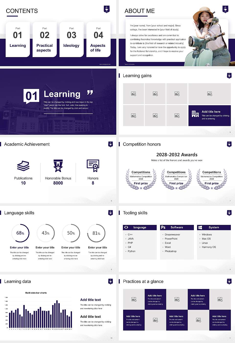 Tyndale University National Scholarship Defense PPT Template16:9 ratio PPT effect preview image2