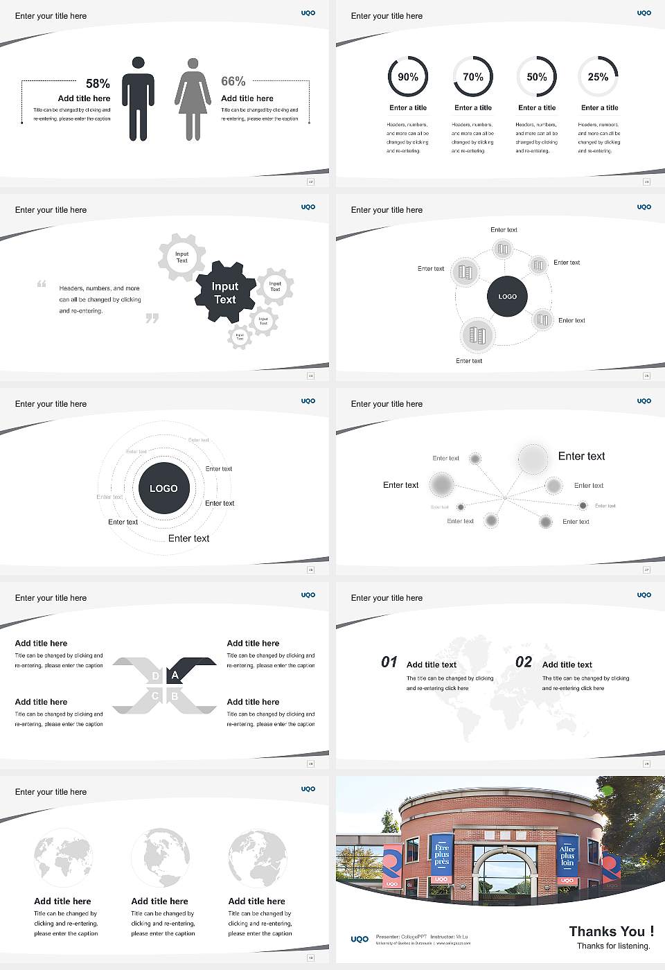 University of Quebec in Outaouais Course/Courseware Creation PPT Template16:9 ratio PPT effect preview image4