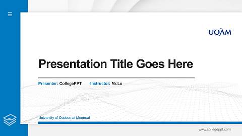 University of Quebec at Montreal Thesis Proposal/Graduation Defense PPT Template