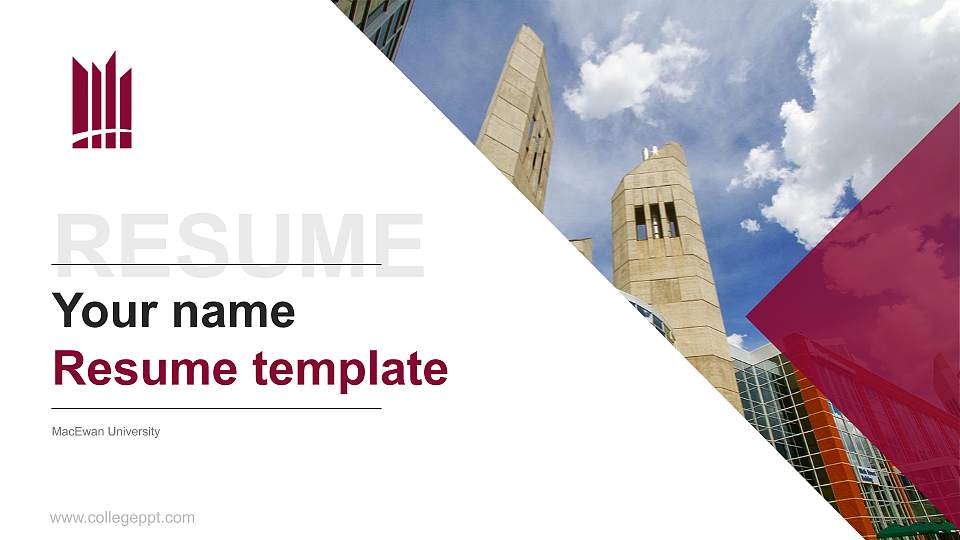 MacEwan University Resume PPT Template16:9 ratio PPT effect preview image