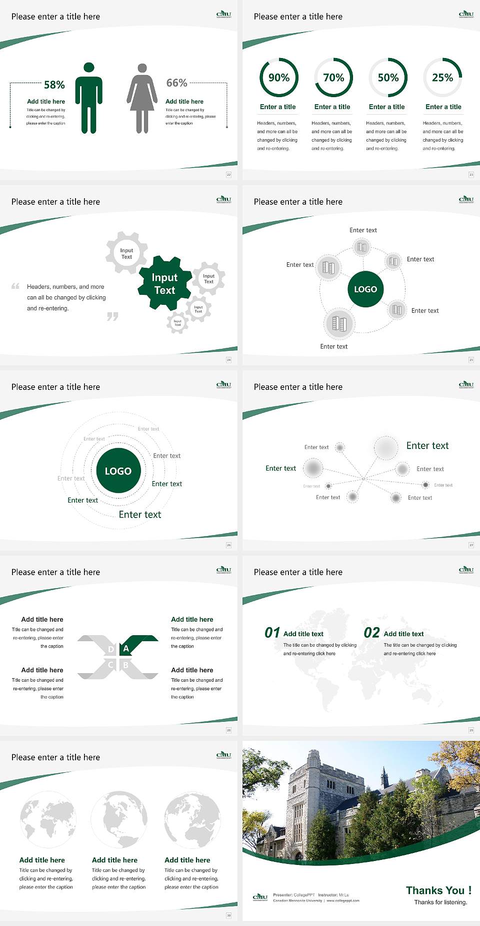 Canadian Mennonite University Course/Courseware Creation PPT Template4:3 ratio PPT effect preview image4
