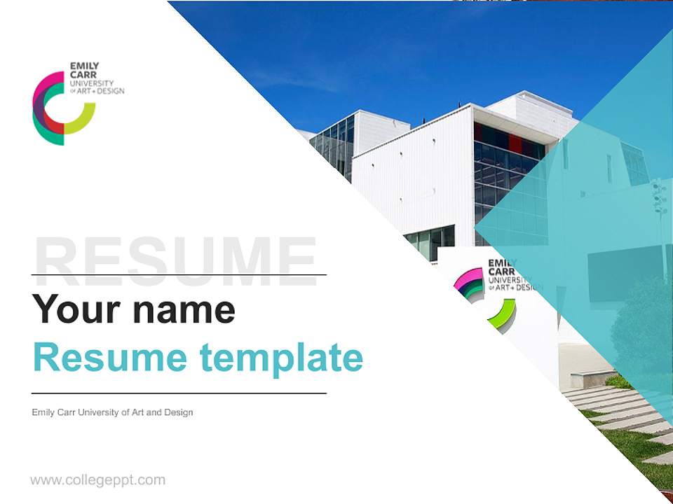 Emily Carr University of Art and Design Resume PPT Template4:3 ratio PPT effect preview image5