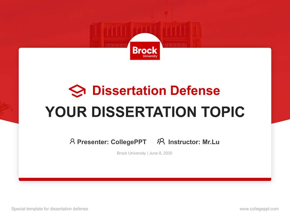 Brock University Graduation Thesis Defense PPT Template4:3 ratio PPT effect preview image7