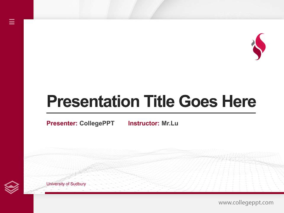 University of Sudbury Thesis Proposal/Graduation Defense PPT Template4:3 ratio PPT effect preview image5