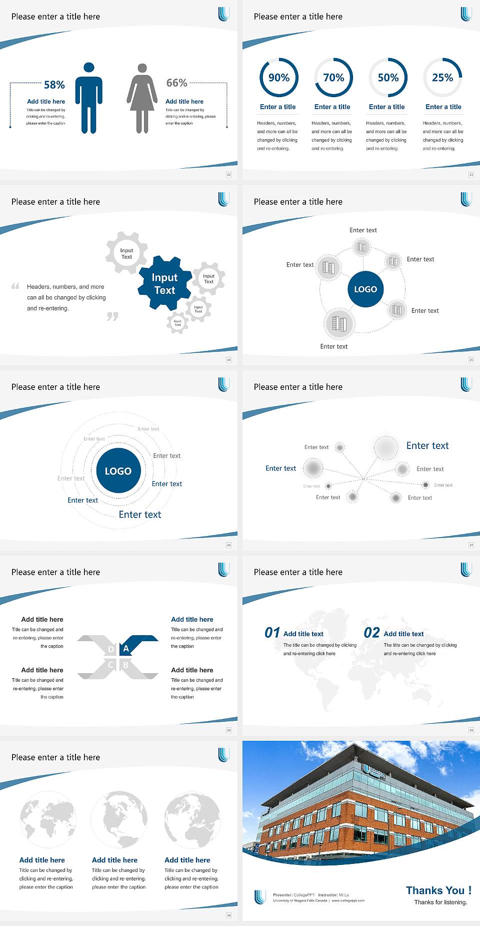 University of Niagara Falls Canada Course/Courseware Creation PPT Template4:3 ratio PPT effect preview image4