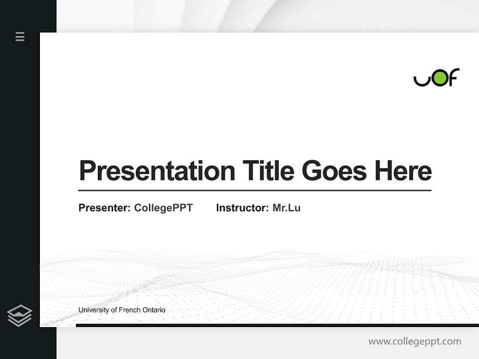University of French Ontario Thesis Proposal/Graduation Defense PPT Template4:3 ratio PPT effect preview image5