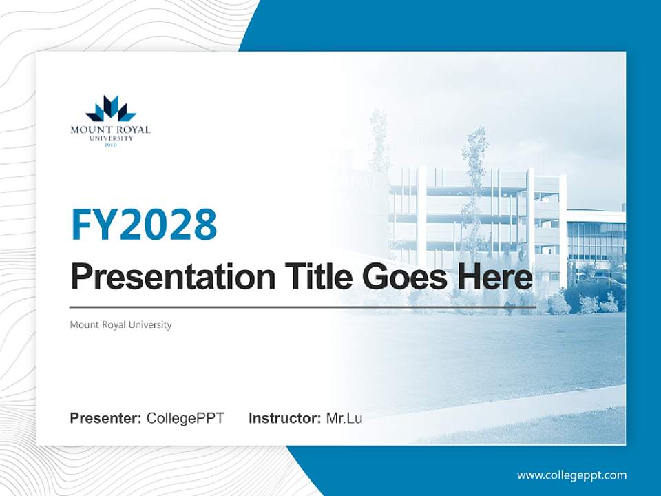 Mount Royal University Academic Presentation/Research Findings Report PPT Template4:3 ratio PPT effect preview image5