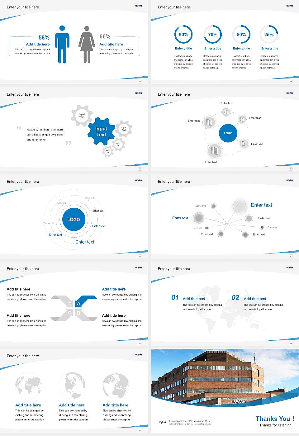 University of Quebec at Montreal Course/Courseware Creation PPT Template16:9 ratio PPT effect preview image4
