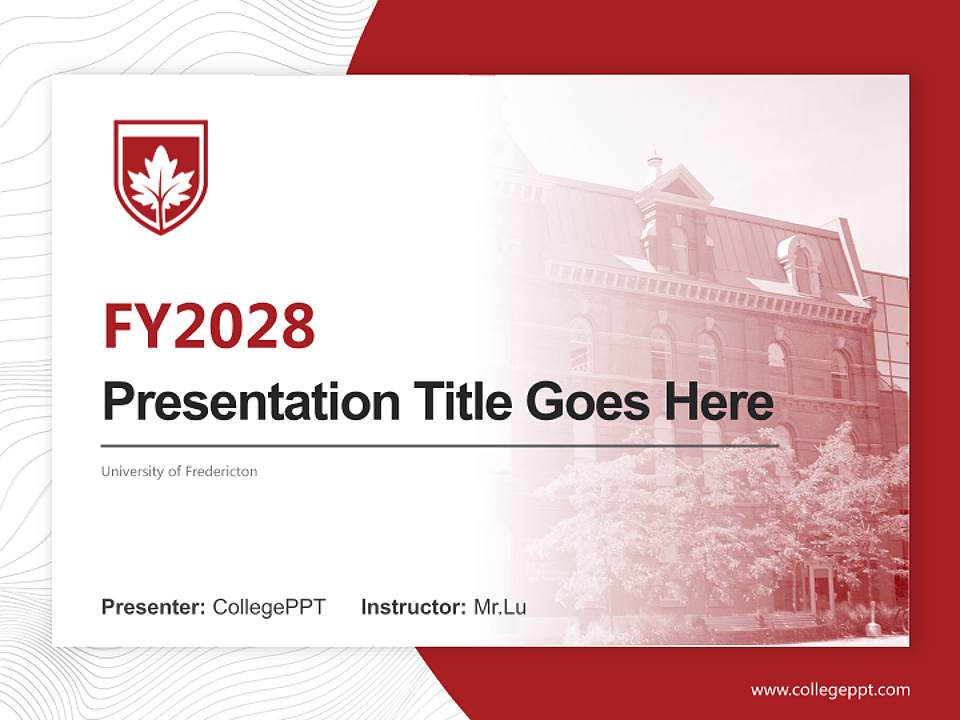 University of Fredericton Academic Presentation/Research Findings Report PPT Template4:3 ratio PPT effect preview image5