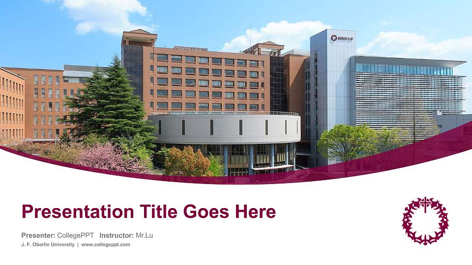 J. F. Oberlin University Course/Courseware Creation PPT Template16:9 ratio PPT effect preview image