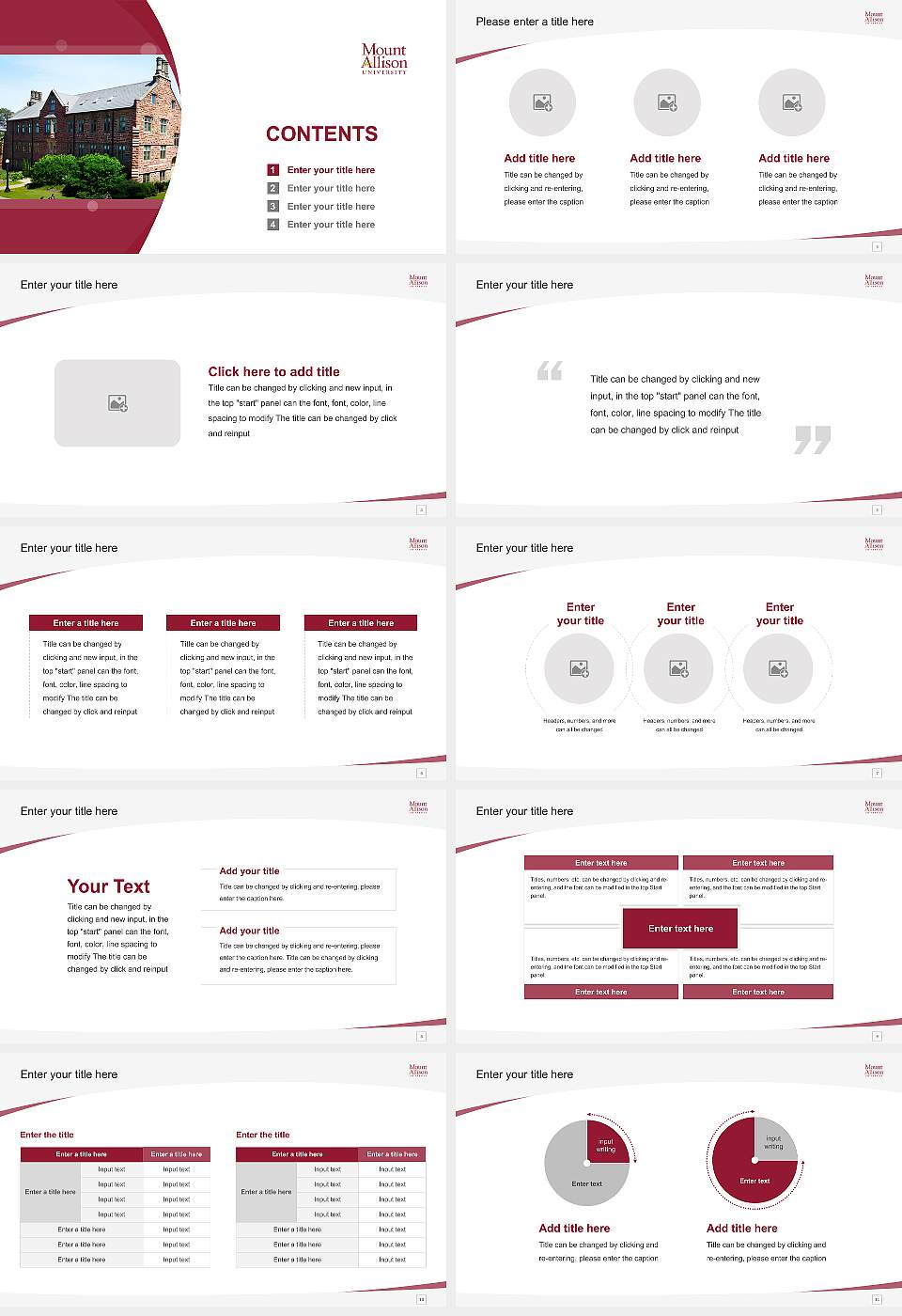 Mount Allison University Course/Courseware Creation PPT Template16:9 ratio PPT effect preview image2