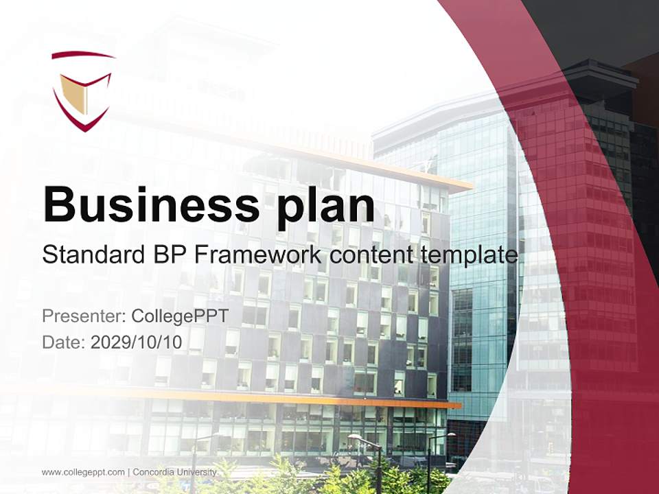Concordia University Competition/Entrepreneurship Contest PPT Template4:3 ratio PPT effect preview image9