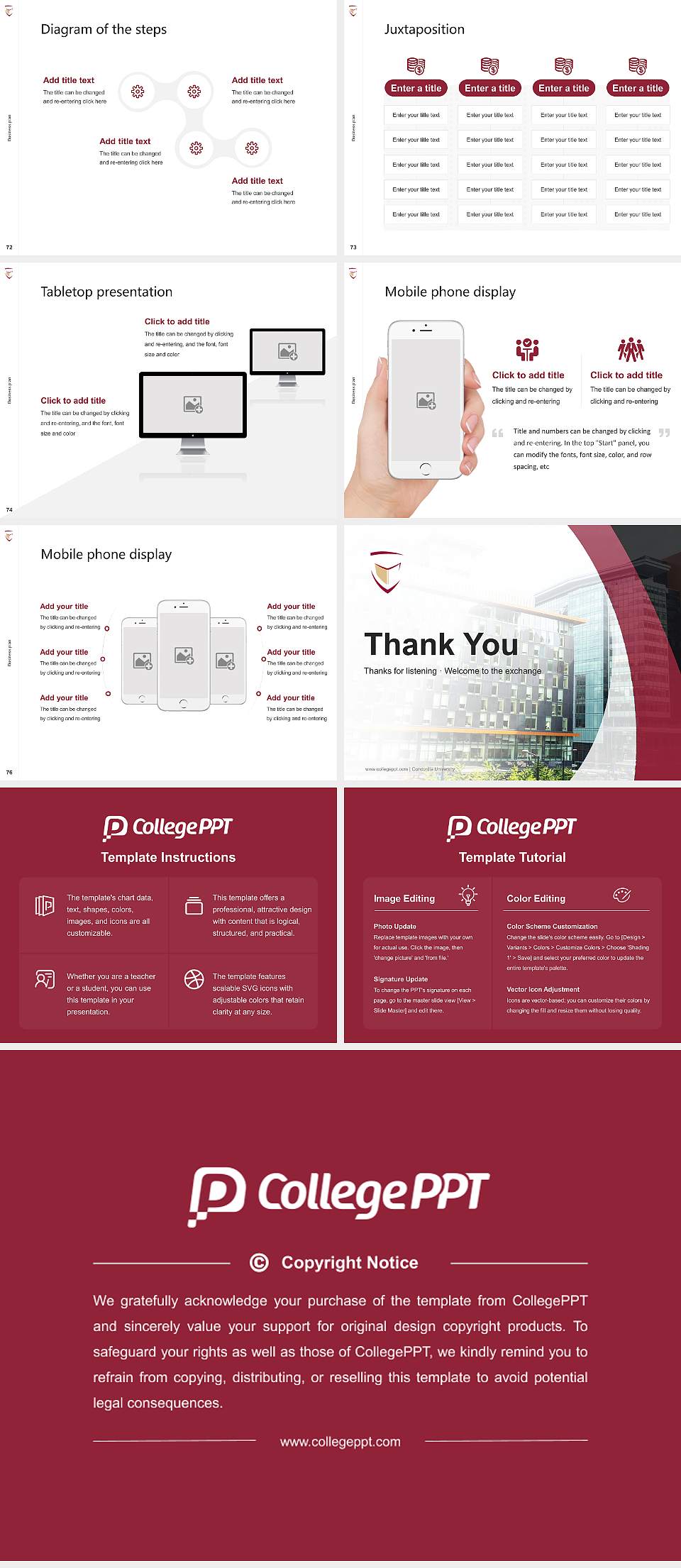 Concordia University Competition/Entrepreneurship Contest PPT Template4:3 ratio PPT effect preview image9