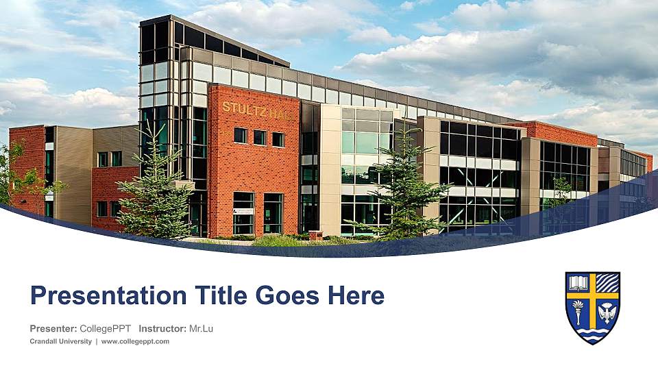 Crandall University Course/Courseware Creation PPT Template16:9 ratio PPT effect preview image