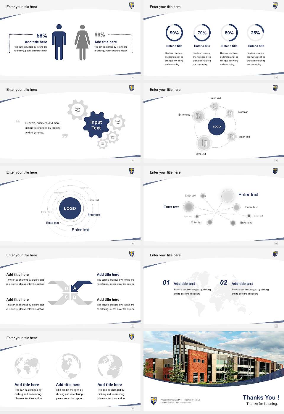 Crandall University Course/Courseware Creation PPT Template16:9 ratio PPT effect preview image4