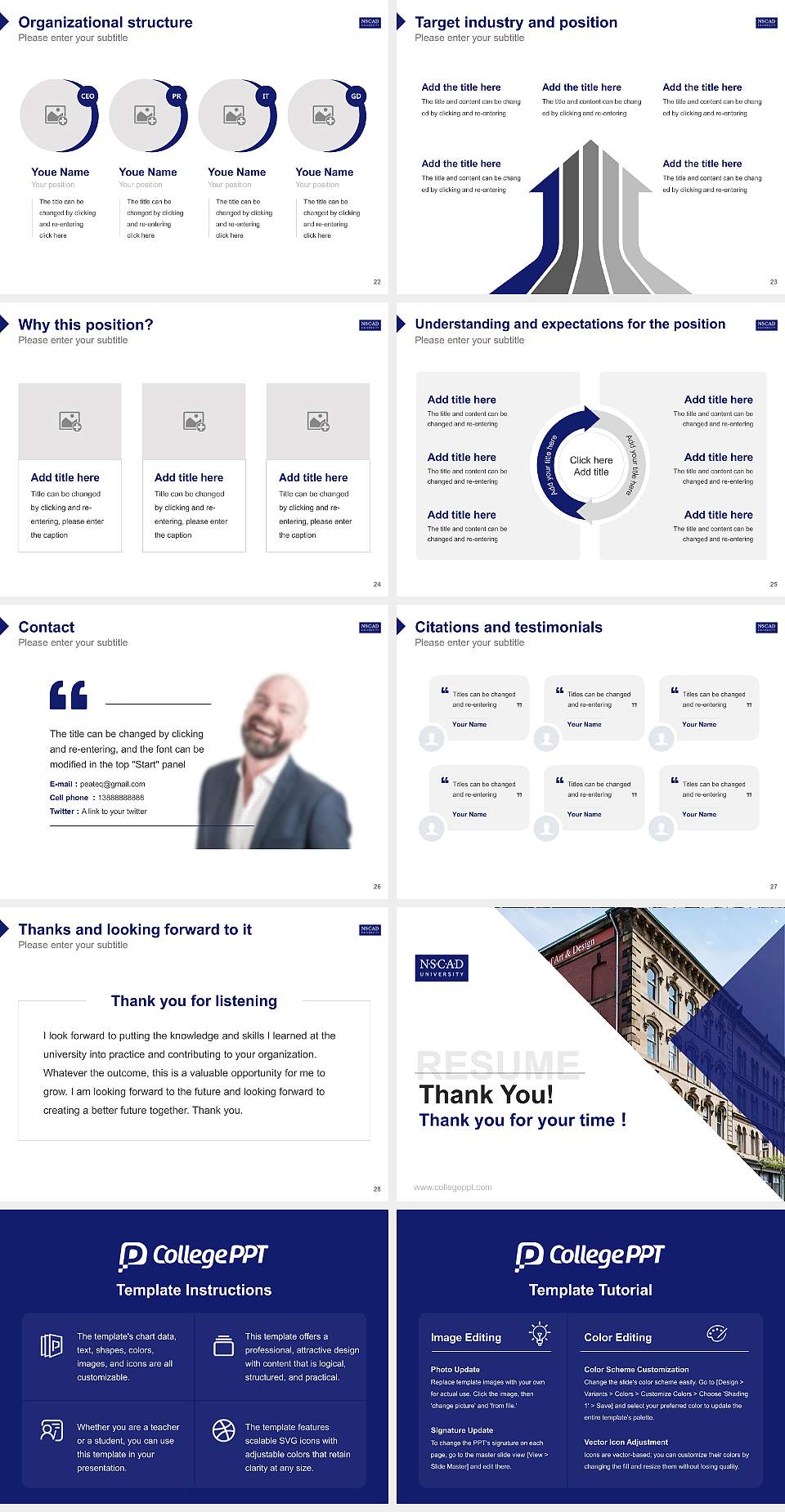 Nova Scotia College of Art and Design University Resume PPT Template4:3 ratio PPT effect preview image4