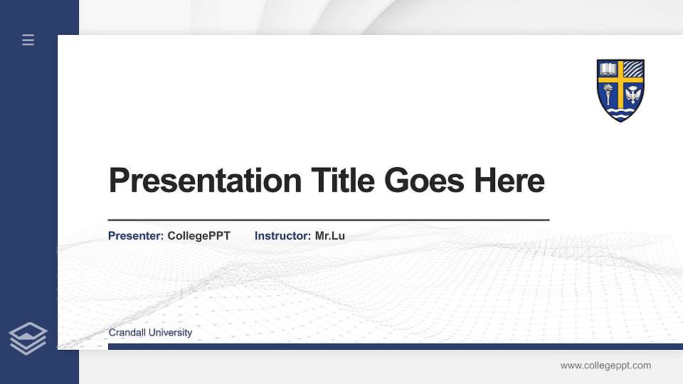 Crandall University Thesis Proposal/Graduation Defense PPT Template16:9 ratio PPT effect preview image