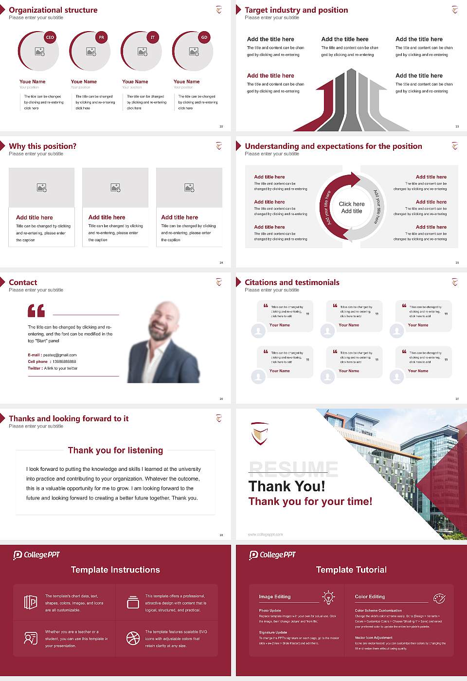 Concordia University Resume PPT Template16:9 ratio PPT effect preview image4